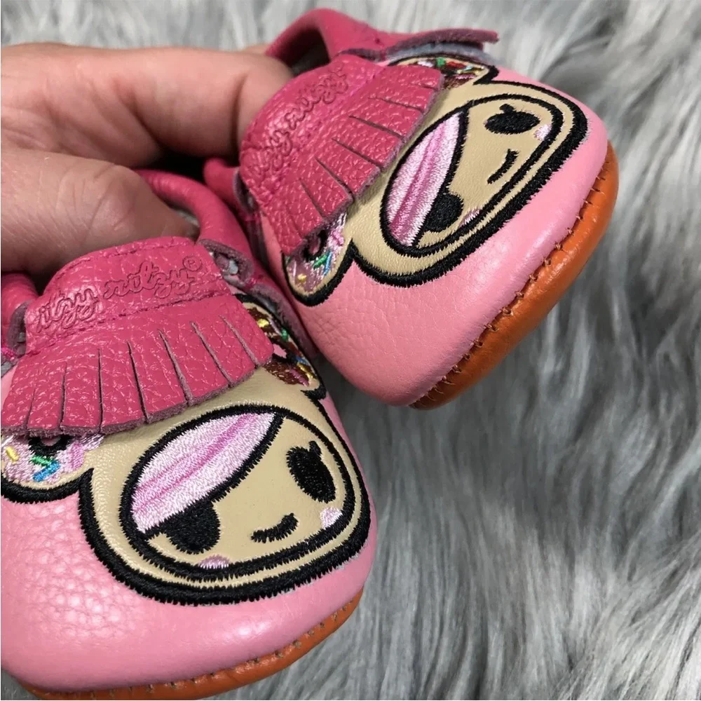 Itzy Ritzy Pink Tokidoki Donutella Baby Girls Moccasins 0-6 Months